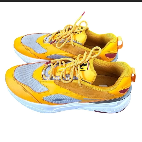 Puma Ferrari RS Fast Men's Sneakers - Yellow/Gray - Size 10 US - Picture 1 of 8